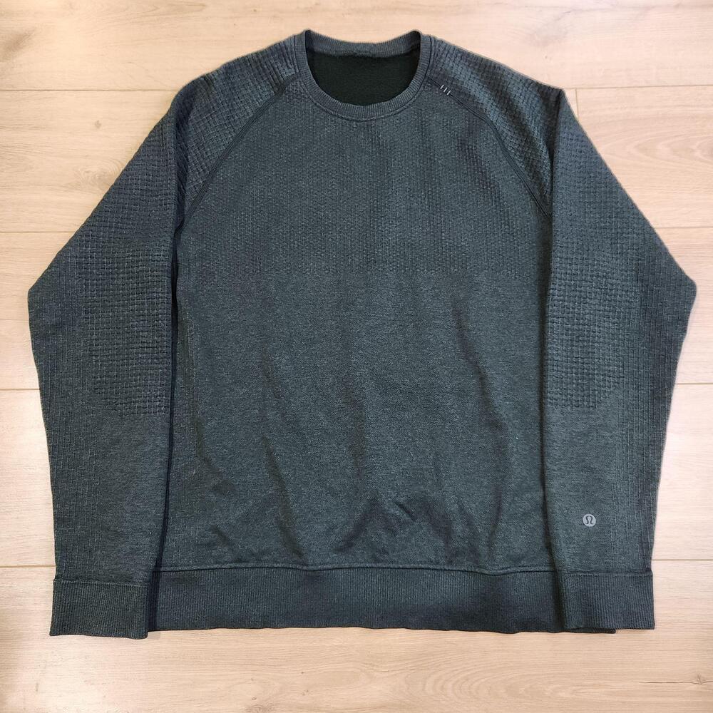Lululemon Engineered Warmth Long Sleeve Crew Mens Large Green Merino Wool